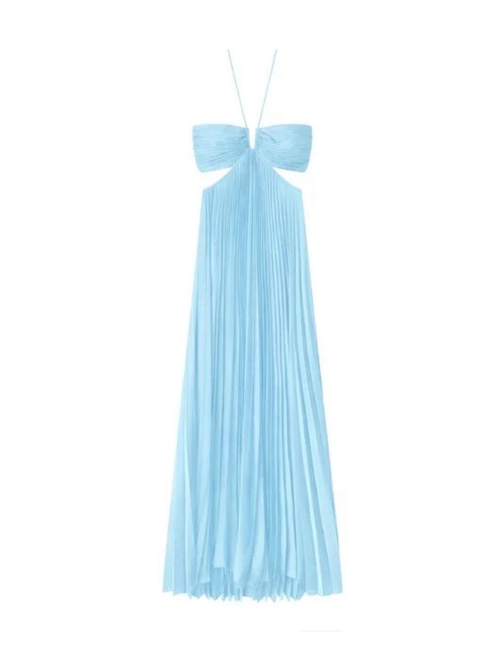 A.L.C. Light Blue Pleated Maxi Dress